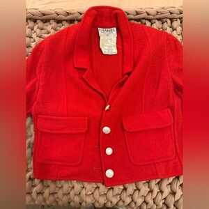 Vintage red jacket, possibly Chanel